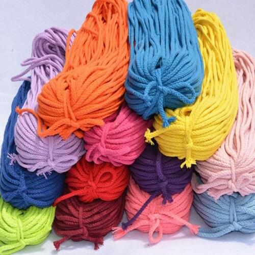 7mm Cotton Rope Twisted Round Cord for DIY Handmade Crafts Sewing Accessories High Tenacity Woven String Home Decoration Supply