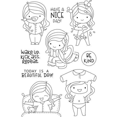 11x16 Girl just got up TBig ice cream ransparent Clear Stamps Silicone Seals for DIY scrapbooking photo album Card Making