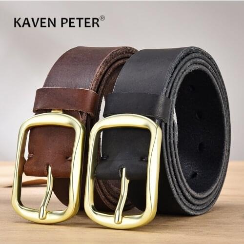 Top Leather Cowhide Belt 100% Genuine Leather Fashion Mens Waist Belt Alloy Buckle Strap For Male Wide Luxury Cummerbund