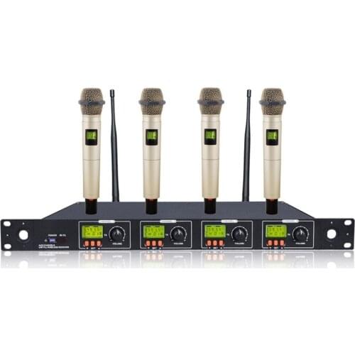 U4-OK-2H-S Dual Channel UHF Wireless Hand Held Microphone Mic System with Sliver Handhold Microphones