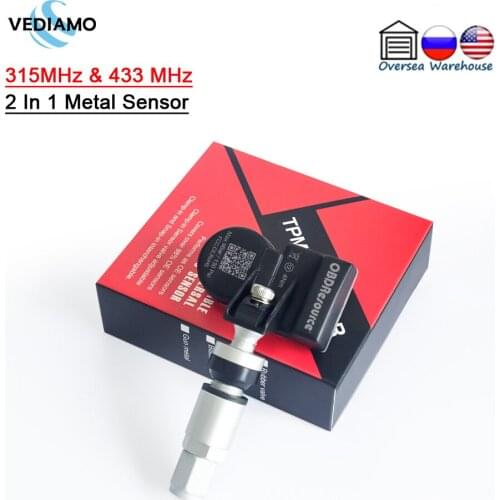 S2 Universal TPMS Sensor 315 433 MHz 2 In 1 OE-Level Programmable Tire Pressure Sensors Cloneable work with T1 T2