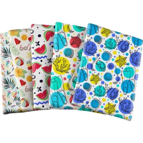 Summer Style Printed Bubble Cloth Fruit Pattern Low Elastic Breathable Fabric For DIY Craft Clothing Sewing Supplies 50*145CM