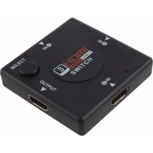 3 in 1 out HDMI Switch 1080P 1Pcs Wholesale Mini HDMI Port 3 Port HDMI Splitter HDMI Switch Switcher for HDTV Vedio Project PS3