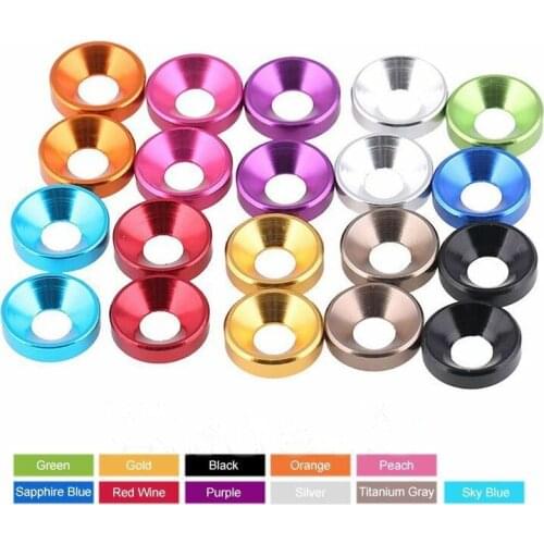 High-quality M2 M2.5 M3 M4 M5 M6 M8 Multi-Color Aluminum alloy Washers Botton / Flat Head Screw Bolt Washers