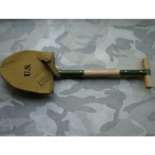 WW2 US STYLE M1910 T-HANDLE SHOVEL SPADE WITH CANVAS COVER POUCH