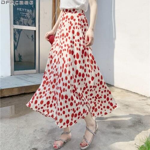 New Elegant Summer Women Skirt Fashion Big Swing Maxi Long Skirts Elastic High Waist Faldas Mujer Chiffon Boho Jupe Tulle Femme