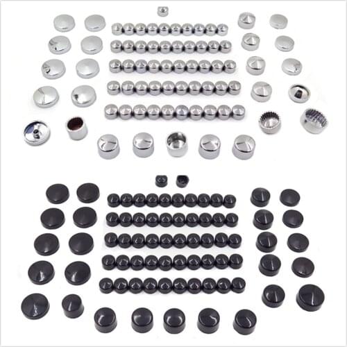 Aftermarket Free Shipping Motorcycle Part 77 Piece Black Caps Cover Kit For 04-15 Harley Sportster Engine & Misc Bolt Nut Chrome