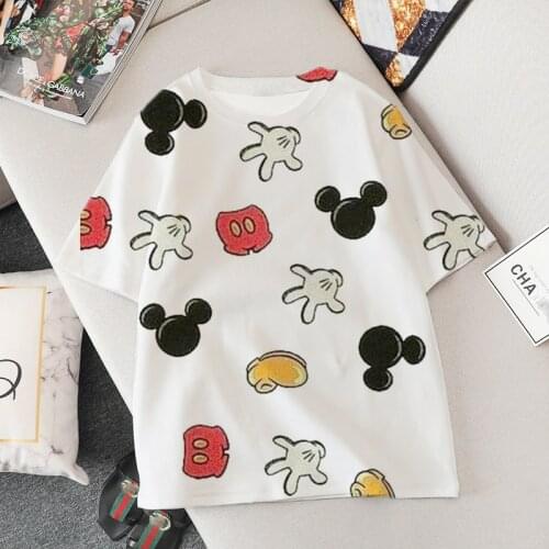 Disney 3D Women fashion cartoon Mickey Minnie Harajuku Summer kawaii top female Ulzzang oversized T-shirt with short sleeves y2k