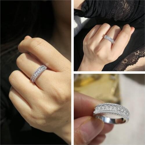 Double Fair Classic Finger Rings For Women AAA+Cubic Zirconia Gift For Girls Fashion Jewelry R544