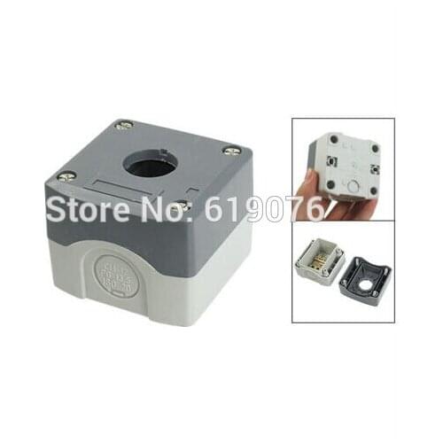 1 hole Gray Plastic 22mm Dia Hole Push Button Switch Control Station Box