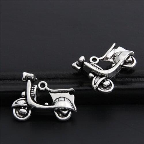 10pcs Silver Color Mini cute Electric car drive Charms Pendant For Accessories Jewelry Supplies Diy Findings 23mmx18mm A2973