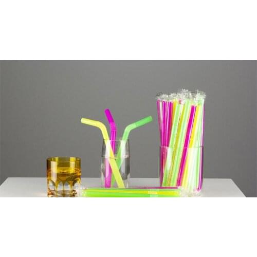 2000Pcs 12*210mm Wrapped Wide Fat Drinking Straw Extendable Flexible Straws for Shakes Boba Bubble Smoothies Free ShippingSN1119