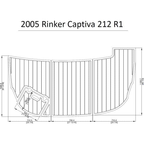 2005 Rinker Captiva 212 R1 Swim Platform Pad Boat EVA Teak Decking 1/4" 6mm