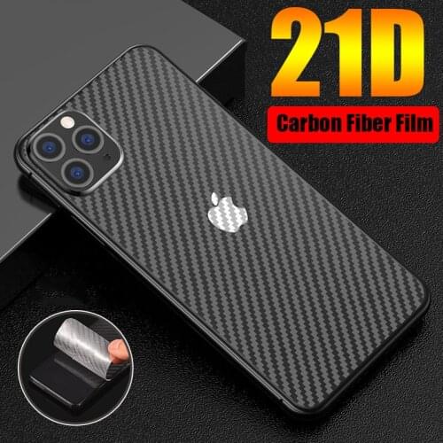 5Pcs Clear Back Carbon Fiber Film For iPhone 7 8 6s Plus Full Cover Soft Matte Screen Protector On iPhone X XR XS MAX 11 12 Pro