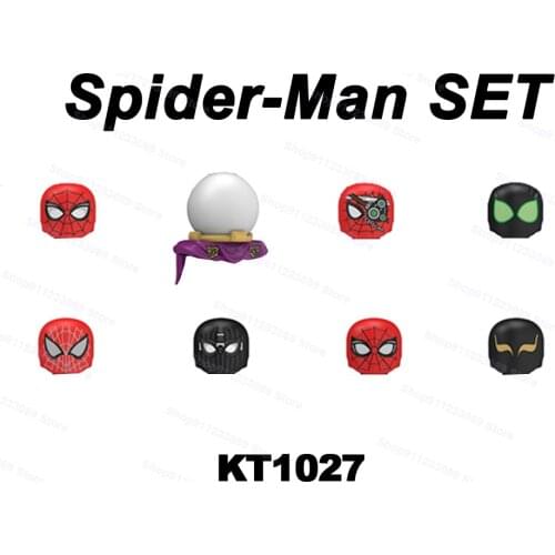8pcs/set SpiderMan Building Blocks Assemble Bricks Superhero Model Figures Toys Children Gifts KT1027