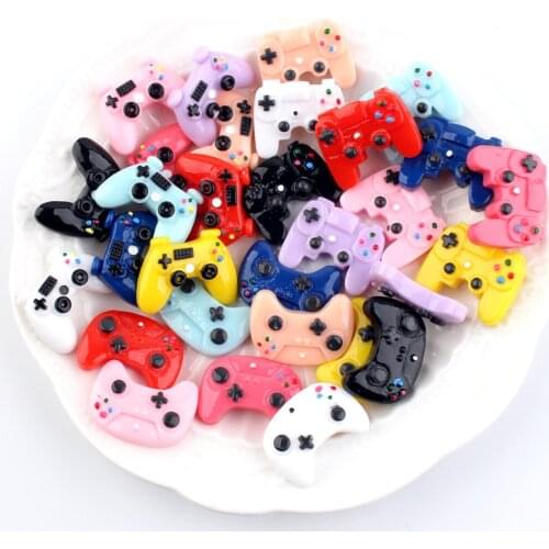 8pcs Cute Miniature Game Controller Flatback Resin Cabochon Kawaii Flat Cabochons DIY Craft Decoration Jewelry Accessories