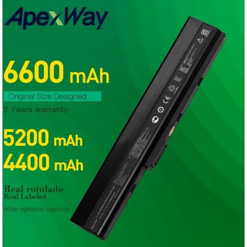 ApexWay 6 cell laptop battery for Asus A52F A52J K52D K52DR K52F K52J K52JC K52JE K52N X52J A32-K52 A41-K52 70-NXM1B2200Z