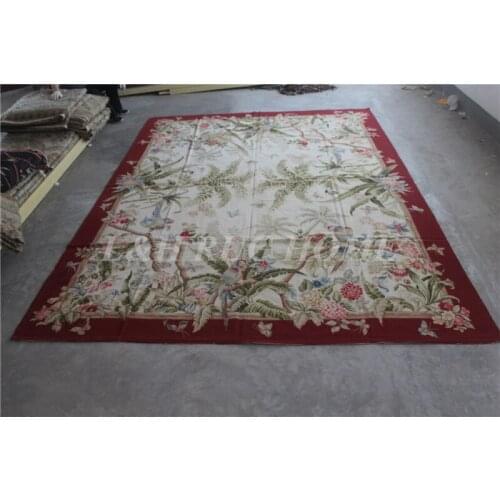 Free shipping 10K 9'X12' classical needlepoint rugs, 100% New Zealand wool rugs
