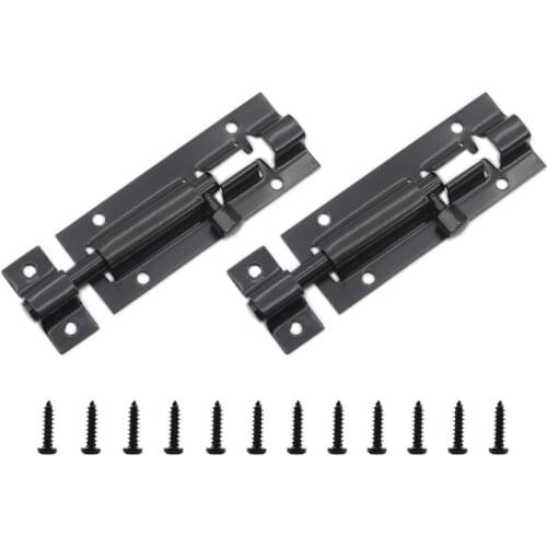 Barrel Bolt Lock,3'' Door Security Slide Latch Lock,Thickened Door Latch Lock,Stainless Steel Slide Latch Lock with Screws 2 Pcs