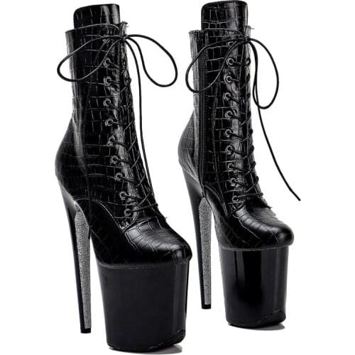 Leecabe 20CM/8inches Pole dancing shoes High Heel platform Boots closed toe Pole Dance boots