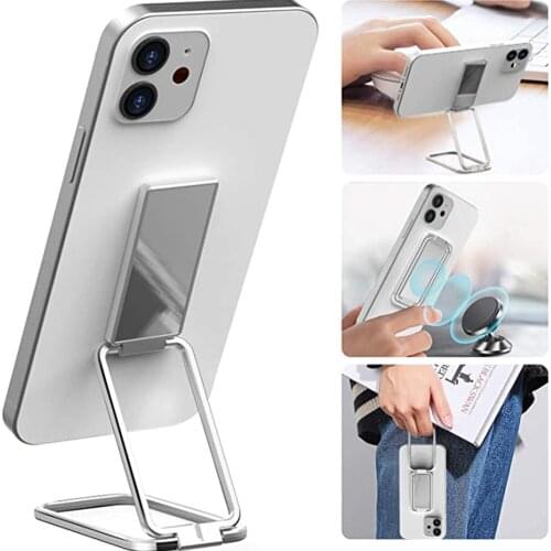 Phone Ring Holder Finger Kickstand for Magnetic Car Mount Desk Foldable Swivel Cell Phone Back Grip Stand for iPhone 12 Android