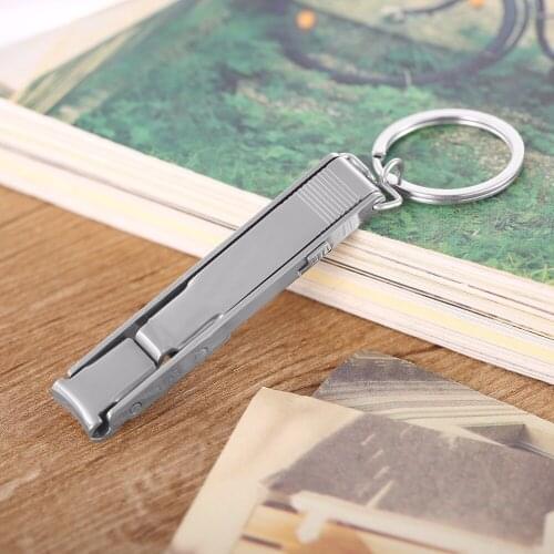 EDC Ultra-thin Foldable Hand Finger Toe Nail Clippers Cutter Trimmer Stainless Steel Keychain Wholesale