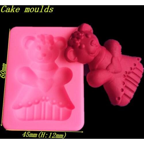 Fondant cake mold Mini bear shape decoration Silicone mould diy chocolate pastry cake baking tools