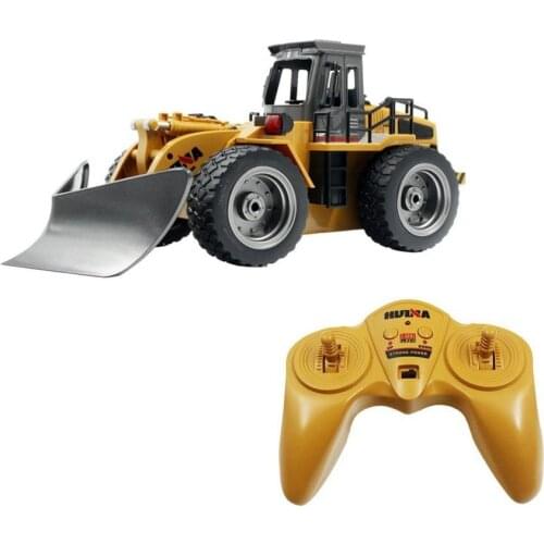 HuiNa 1586 6 Channel Full Functional Front Loader RC Remote Control Construction Toy Tractor with Lights Sounds 2.4Ghz