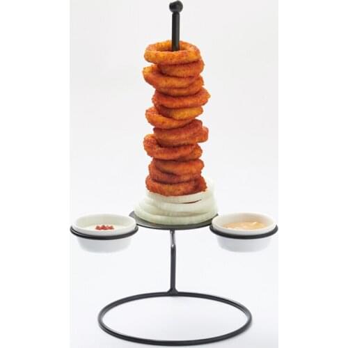 Food Frame Onion Rings Food Stand Creative Buffet Equipment Multi-Functions Black Tableware Extraordinary Design Frame Doughnut