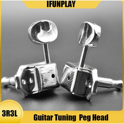 Guitar Tuning Pegs 6pcs Retro Acoustic Electric Guitar Tuning Peg 3R3L Semi-Closed Machine Heads Tuner for GB Guitar