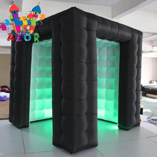 Hot Selling Photo booth with tube lights Portable Photo booth with inner air fan for party wedding Decoration