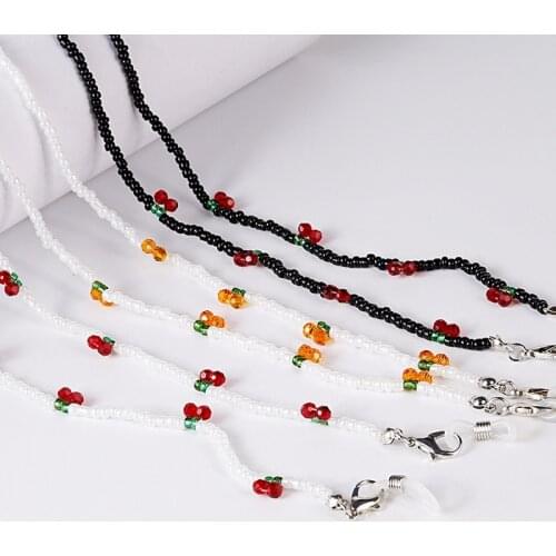 Fashion Reading Cherry Glasses Chain Retro Beads Eyeglass Sunglasses Spectacle Cord Neck Strap String Mask Chain Eye Wear Gifts