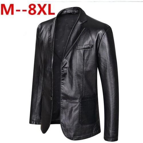 10XL 8XL 6XL 5XL 4XL Brand PU Leather Jacket Men Autumn Winter Casual Mens Jackets Solid Clothes Elastic Motorcycle Outerwear