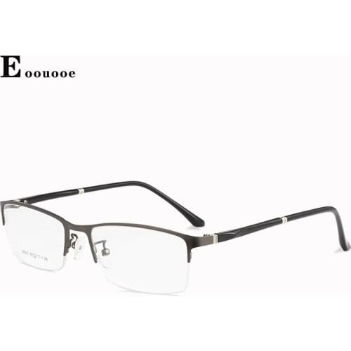 Men Metal Glasses Frame TR90 Clear Lens Half Glasses Oculos De Grau Myopia Optical Reading Glasses