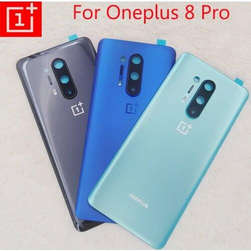 New Original Back Battery Cover Rear Door Glass For Oneplus 8 Pro Housing Replacement Case With Camera Lens For One Plus 1+ 8Pro