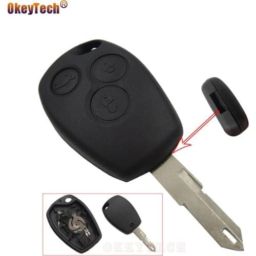 OkeyTech 3 Button Key Cover Case Fob For Renault Duster Modus Clio 3 Twingo DACIA Logan Remote Shell Replacement Blank Blade Key