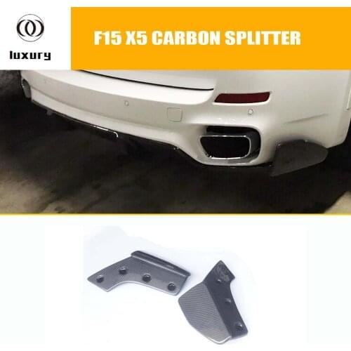 F15 X5 Carbon Fiber Rear Bumper Side Splitter Apron for BMW F15 X5 M-tech M-sport Bumper Only 2014 UP