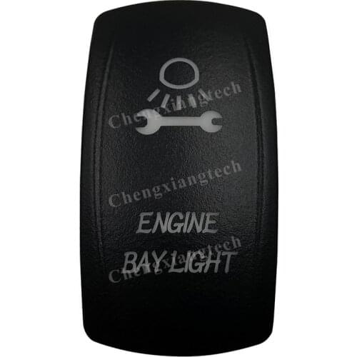 Car Boat Truck Backlit Swtich Cap- Laser Engraving- ENGINE BAY LIGHT -for Led Carling Arb Narva 4x4 RV Rocker Switch, Cover Only