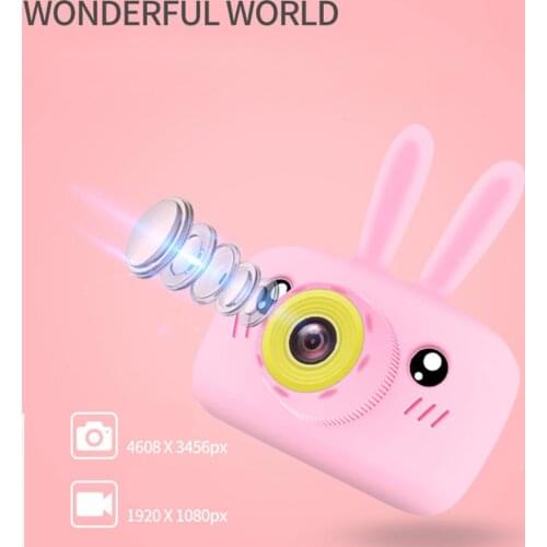 Full HD 1080P Portable Digital Camera Cute Cartoon Video Kids Camera 12MP 2'' LCD Screen Display Children For Learning Study