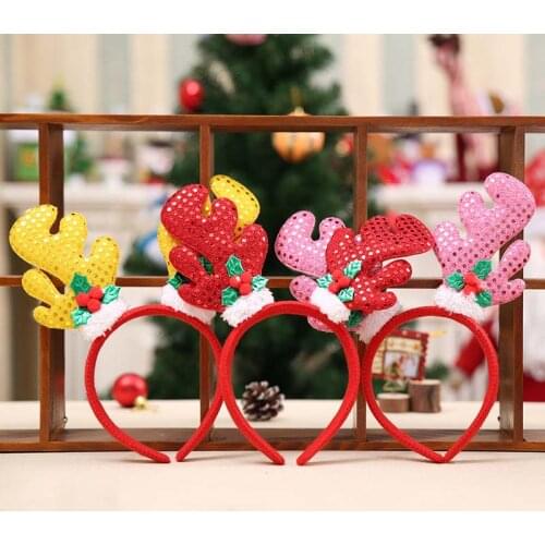 Milu deer elk antlers Headband Christmas dress hair accessories for Kids Adult Headwear Reindeer Ornaments Party Cosplay