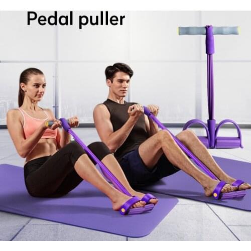 Resistance Bands 4 Tube Pedal Ankle Puller Indoor Fitness Exercise Equipment Elastic Sit Up Pull Rope Gym Workout Bands Sport