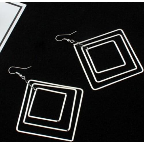 Fashion Jewelry Alloy Earring For women Dangle Earrings Heart Star Moon Round Square Shape Pendant Earrings Jewelry