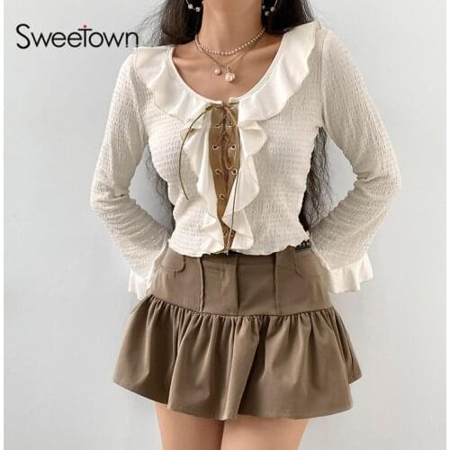 Sweetown Short Sleeve Blouses