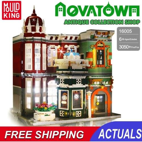 Corner Block House Lighthouse Brick Lights Set Modular City Corner Shop Mall Building Model Street Architecture Childrens Toys