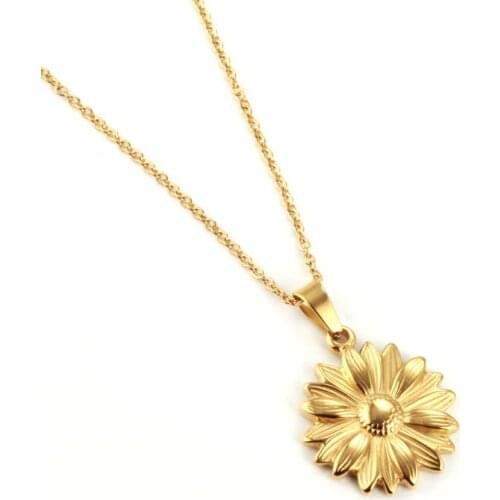 Flower Necklace Women Stainless Steel Jewelry Woman Accessories Charm Necklaces & Pendants Choker Chain Necklace 2020 Jewellery