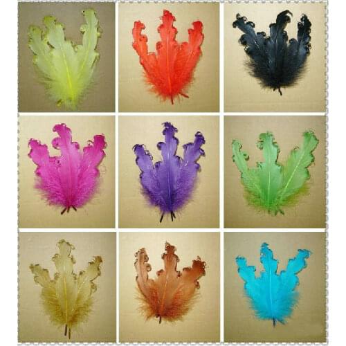 100Pcs/Lot 12-18CM long Multi-colors Nagorie Curled Goose Feathers For Headband,Curled Goose Nagorie Feathers