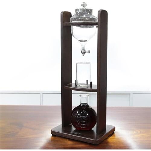 1250ml Water Drip Coffee Maker Reusable Glass Filter Tools Wooden Espresso Coffee Dripper Pot Ice Cold Brew Coffee Machine