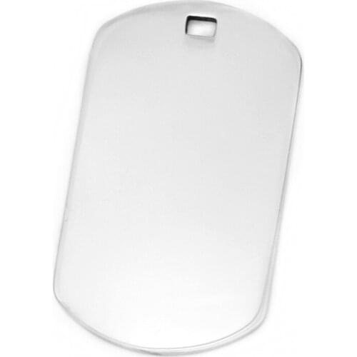 20pcs Stainless Steel Blank Dogtags For Men Military Soldier Metal ID Square Hole Tag Pendants High Polished Wholesale