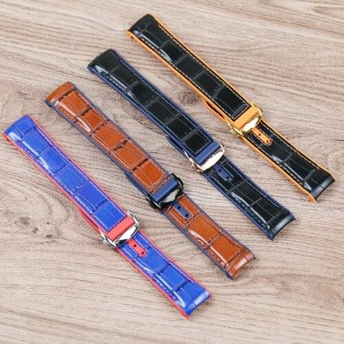 Watch accessories 20mm 22mm mens leather strap For Omega marine universe 9900 hippocampus 8900 ladies waterproof sports strap