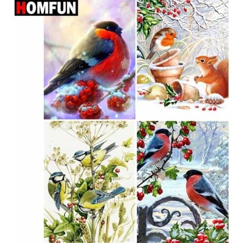 HOMFUN Full Square/Round Drill 5D DIY Diamond Painting "Animal bird landscape" Embroidery Cross Stitch 5D Home Decor Gift